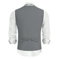 thumbnail image 4 of HAOMEILI Men's Suit Vest Business Formal Dress Waistcoat Vest with 3 Pockets for Suit or Tuxedo, 4 of 8