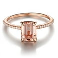 thumbnail image 2 of 1.50 Carat Morganite and Diamond Classic Multistone Engagement Ring in Rose Gold, 2 of 4