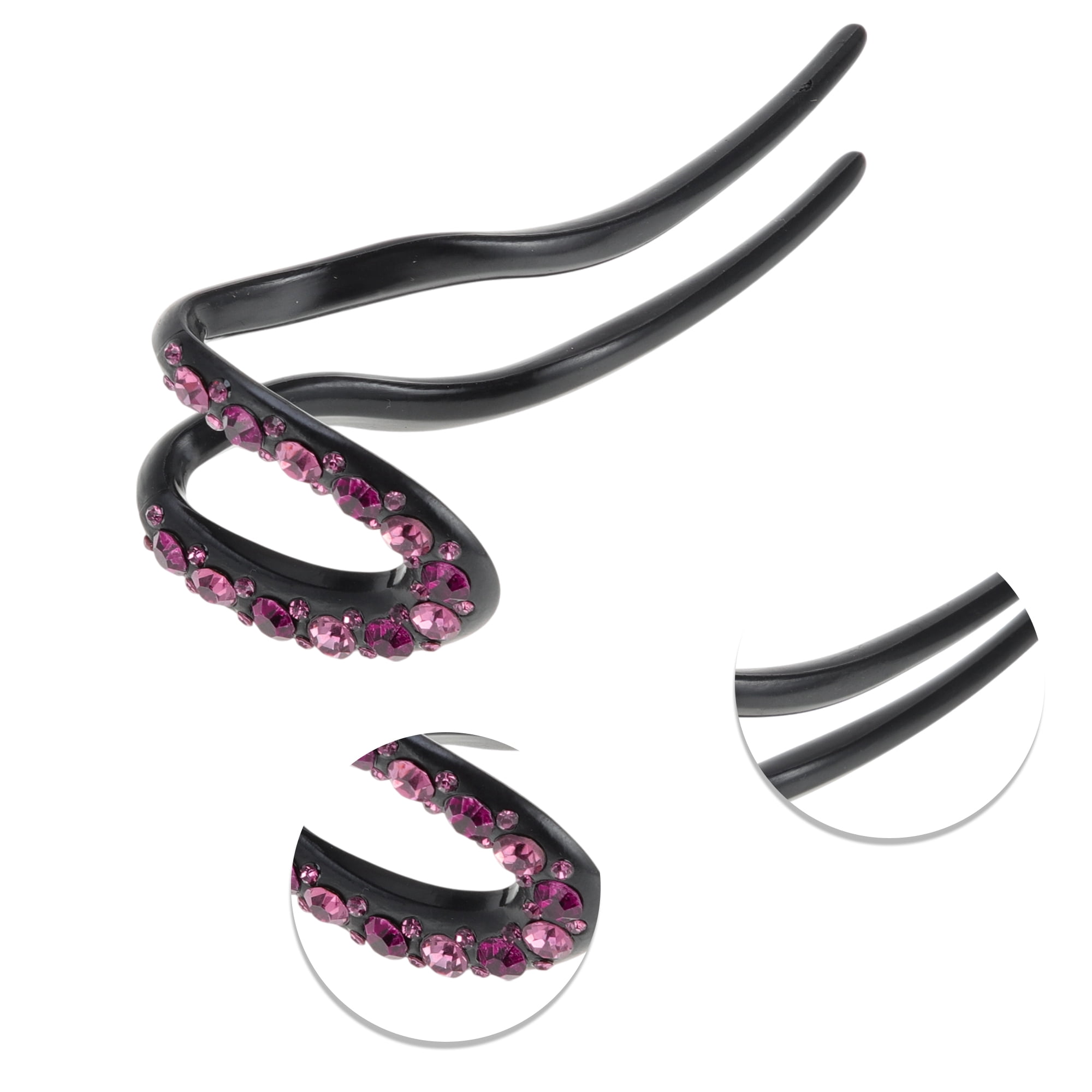 Unique Bargains Comfortable No Slip Fashion U-shaped Hair Pins for Home 1 Pc Dark Light Purple
