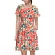 thumbnail image 1 of Fotbe Small Coral Red Flowers Vestido Largo de Moda para Mujer, Vestido Tipo Camiseta con Manga Corta y Estilo Casual a Rayas y Bloques de Color, 1 of 6