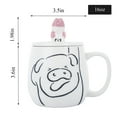 thumbnail image 2 of 16oz Cute Pig Ceramic Mug with Phone Stand Lid - Kawaii Line Art Coffee Cup - Microwave Dishwasher Safe Gift for Women Girls - White & Pink, 2 of 8