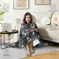 thumbnail image 4 of Wearable Blanket,Rottweiler Dog and Flower Floral Hooded Wearable Flannel Blanket for Adults & Teens,Winter Poncho Shawl Wrap Cape Cozy Anti-Pill,50"x60", 4 of 5