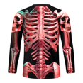thumbnail image 5 of YAYUBA Mens Halloween 3D Skeleton FunnyT-Shirt Unisex Long Sleeve Tee Shirt Halloween Gifts , XL, Red, 5 of 5