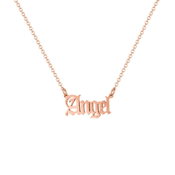 Qarigey Mujer Letras Collar Cadenas Colgante Moda Collares Cuello Decoración Decoraciones Damas Joyería para Fiesta Joyas Ropa, zapatos y accesorios Miscelánea Oro rosa Qarigey AP015283-03