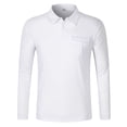 thumbnail image 1 of Blusa y camisa de manga larga con cuello vuelto para hombre, informal, de moda, con botones y bolsillo., 1 of 5