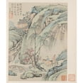 thumbnail image 2 of Xiao Yuncong 12x14 Gold Ornate Wood Frame and Double Matted Museum Art Print Titled - Album of Seasonal Landscapes, Leaf B (Previous Leaf 1) (1668), 2 of 4