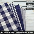 thumbnail image 2 of Navy Blue Buffalo Plaid Outdoor Throw Pillow Covers 18x18 Set of 4 Blue and White Farmhouse Decor Pillow for Couch Sofa Patio, 2 of 6