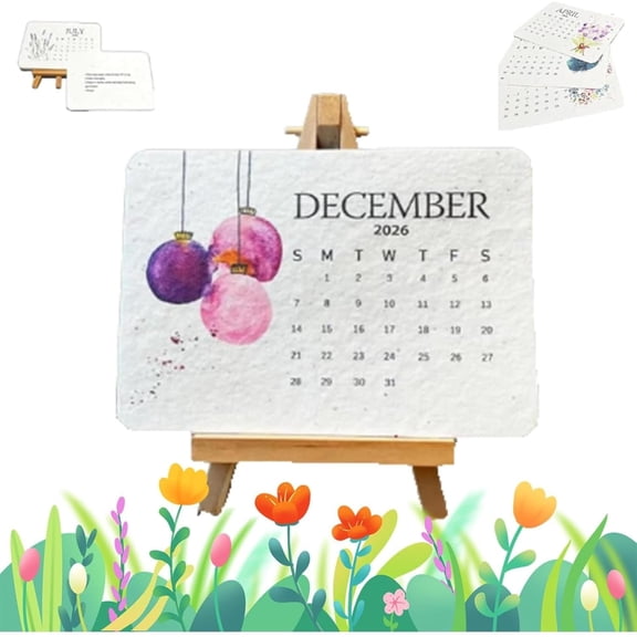 Farms Seed Calendars 2026, Nature Plantable Love Seed Calendars, Month Seeds Paper Planner with Wildflower & Fruit, For Home or Office Desk Decor, Gardening & Gifting