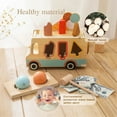 thumbnail image 2 of Wooden Ice Cream Truck Simulation Kitchen Toy Children Pretend Cook Play House Coffee Machine Toy Baby Early Education Fun Gifts, 2 of 7