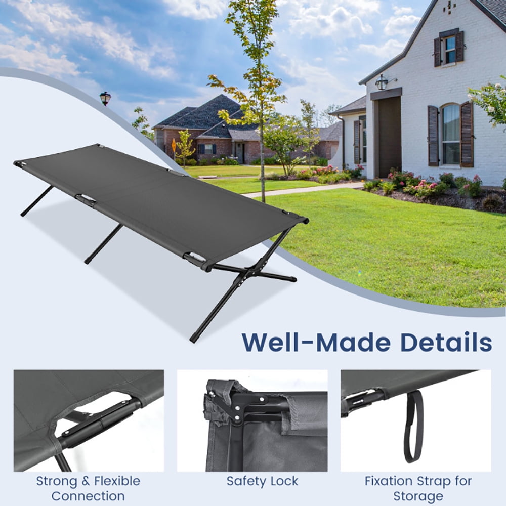 Aimee Lii Adults Kids Folding Camping Cot, Portable Bed, Cots for Sleeping, Gray Aimee Lii Adults Kids Folding Camping Cot, Portable Bed, Cots for Sleeping, Gray