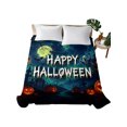 thumbnail image 2 of Twin Flat Sheet Only Halloween Haunted Castle Soft Microfiber Cooling Bedding Sheets Ghost Crow Pumpkin Flat Bed Sheet for Hotel,Home Decor, 2 of 9