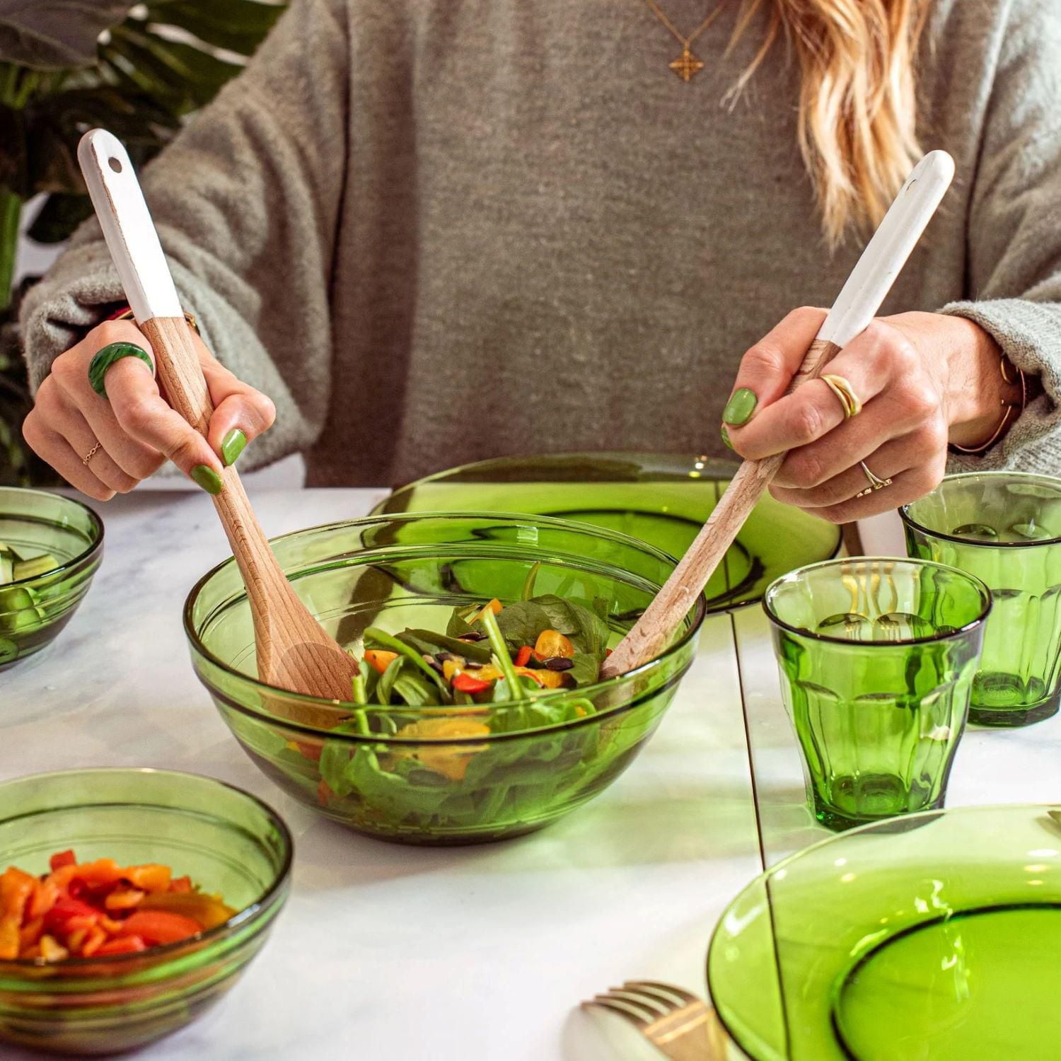 Duralex Lys Bol Empilable Vert , Ensemble de 3