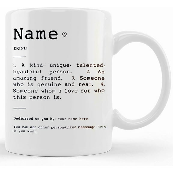 Best Friend Definition Mug, Personalized, Friendship Mug, Custom Gifts, Gifts, Custom Best Friends, Name Meaning, Christmas Gift, Bff, Ceramic Novelty Coffee Mug, Tea Cup, Gift Present