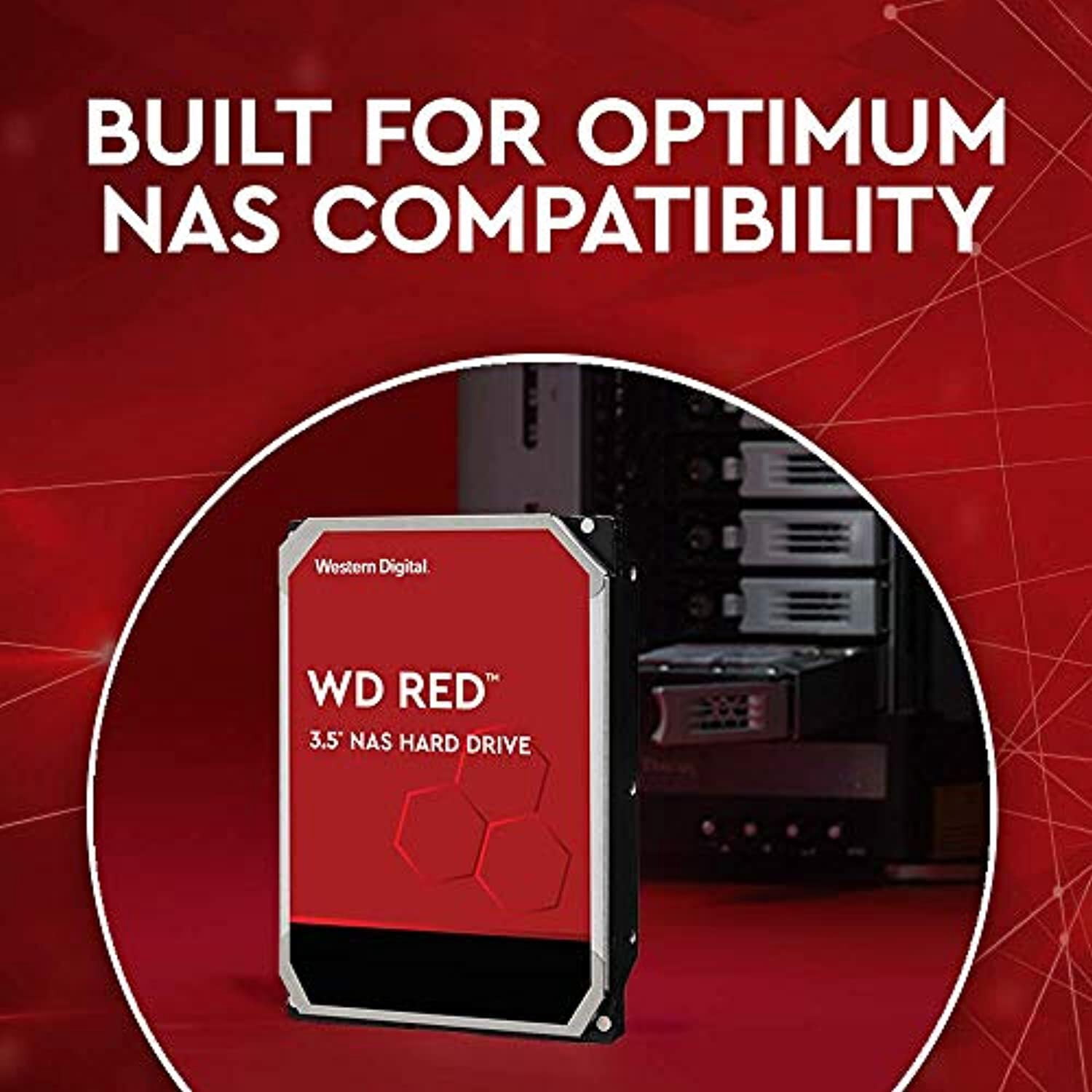 WD Red 10TB NAS Internal Hard Drive - 5400 RPM Class, SATA 6 Gb/s, CMR, 256 MB Cache, 3.5" - WD101EFAX