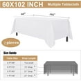 thumbnail image 5 of Juego de 2 Manteles Rectangulares Blancos de 60 x 102 Pulgadas (1.52 x 2.59 m) – Poliéster Resistente a Manchas y Arrugas para Bodas, Fiestas y Uso Diario, 5 of 5