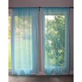 thumbnail image 3 of Floral Lace Window Curtain 58 Inch Wide Aqua, 3 of 5