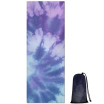 Purple Blue Tie Dye Pattern Hot Yoga Mat Towel Non Slip for Hot Yoga - Quick-Drying Yoga Mat Cover with 4 Corner Pockets with Travel Bag - Hot Yoga Towel Non Slip 74"x26"