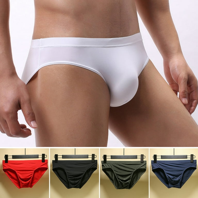 Men's Fashion Sexy Low-waist U-convex Pouch Boxer Briefs, Ice Silk