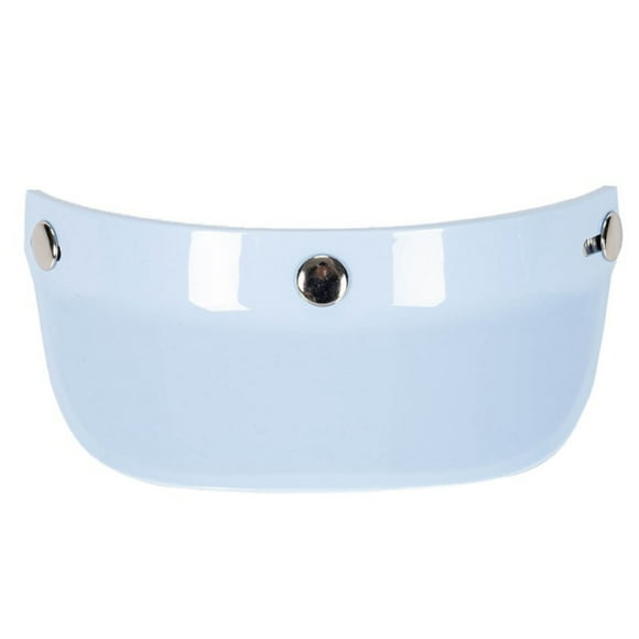 Light Blue Universal 3-Snap Flip-Up Motorcycle Helmet Visor - Premium Strengthened Polycarbonate, Anti-UV/Anti-Fog/Anti-Scratch, Retro Design for Open Face Helmets with 3 Pin Buckle, Legal Safety