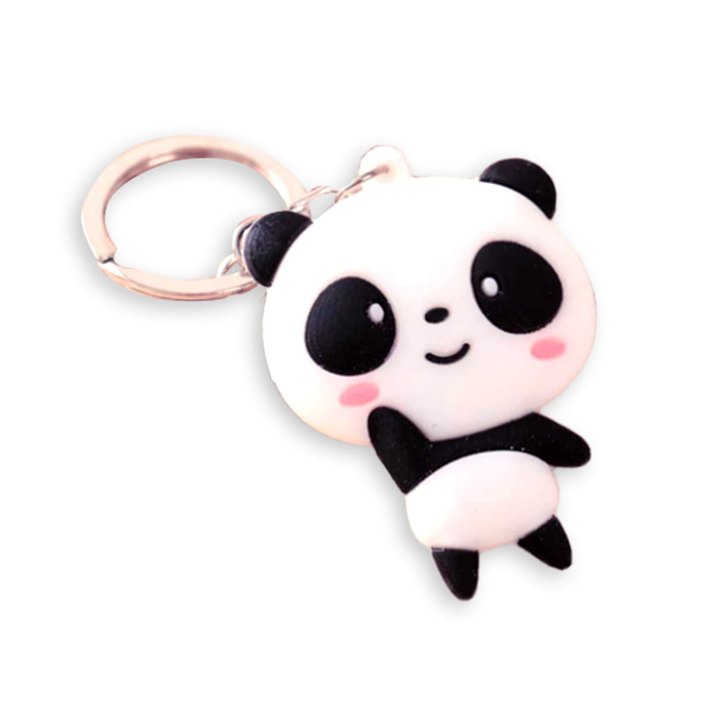 Lots 7Pcs Cartoon Panda Kawaii Pendant Colorful Unisex Key Ring Keychain Keyring 