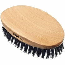 Kent PF22 Oval Black Military Brush - Boar and Nylon Bristle Mix for Men's Grooming, 360 Wave, and Facial Care. Made in England