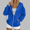 thumbnail image 2 of Gibobby Zip Up Hoodie Women Casual Oversized Sweatshirts - Fall Fashion Fleece Lined Jacket - Thick Warm Coat Winter Clothing(M,Blue), 2 of 7