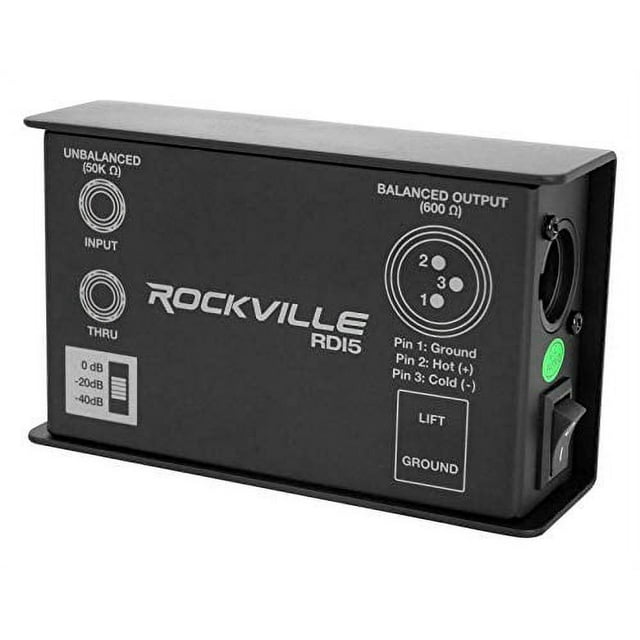 Rockville RDI5 DI Box Converts Guitar/Instrument Signal to Balanced Line Level