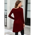 thumbnail image 6 of Chiclily Women's Tunic Sweater Dress Loose Fitting Winter Dress for Women, US Size Large in Wine Red, 6 of 6