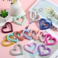 thumbnail image 4 of 16Pcs 16 Colors Silicone Heart Beading Ring Silicone Bead Rings Colorful Keychain Beadable Focal Loop with Holes Bead Connectors for Jewelry Making DIY Pen Keychains Car Charms Hanging Craft, 4 of 6