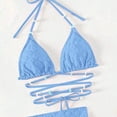 thumbnail image 4 of Gibobby Bañador de Bikini Nuevo bikini sexy europeo y americano traje de baño de piezas para mujer bikini(Azul,G), 4 of 5