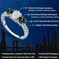 thumbnail image 2 of Gem Stone King 925 Sterling Silver 3-Stone Ring Set with Oval Moissanite and Mystic Topaz (2.12 Cttw, Size 8), 2 of 6