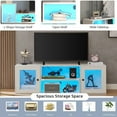 thumbnail image 6 of VECELO TV Stand for Tvs up to 70 inch with LED Lights, Modern Entertainment Center with USB Outlets & Storage Cabinets, White, 6 of 9
