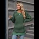 thumbnail image 5 of Camisa Informal de Larga A Rayas para Mujer, , con Cuello Redondo, Ajustada, Holgada, Básica Verde y Negro M, 5 of 10