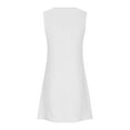 thumbnail image 5 of Fartey Womens Hollow Out Dresses Loose Breathable Solid Color Beach Tank Dress Summer Sleeveless Crew Neck Dress Casual Beach Vacation Sundress White XL, 5 of 7