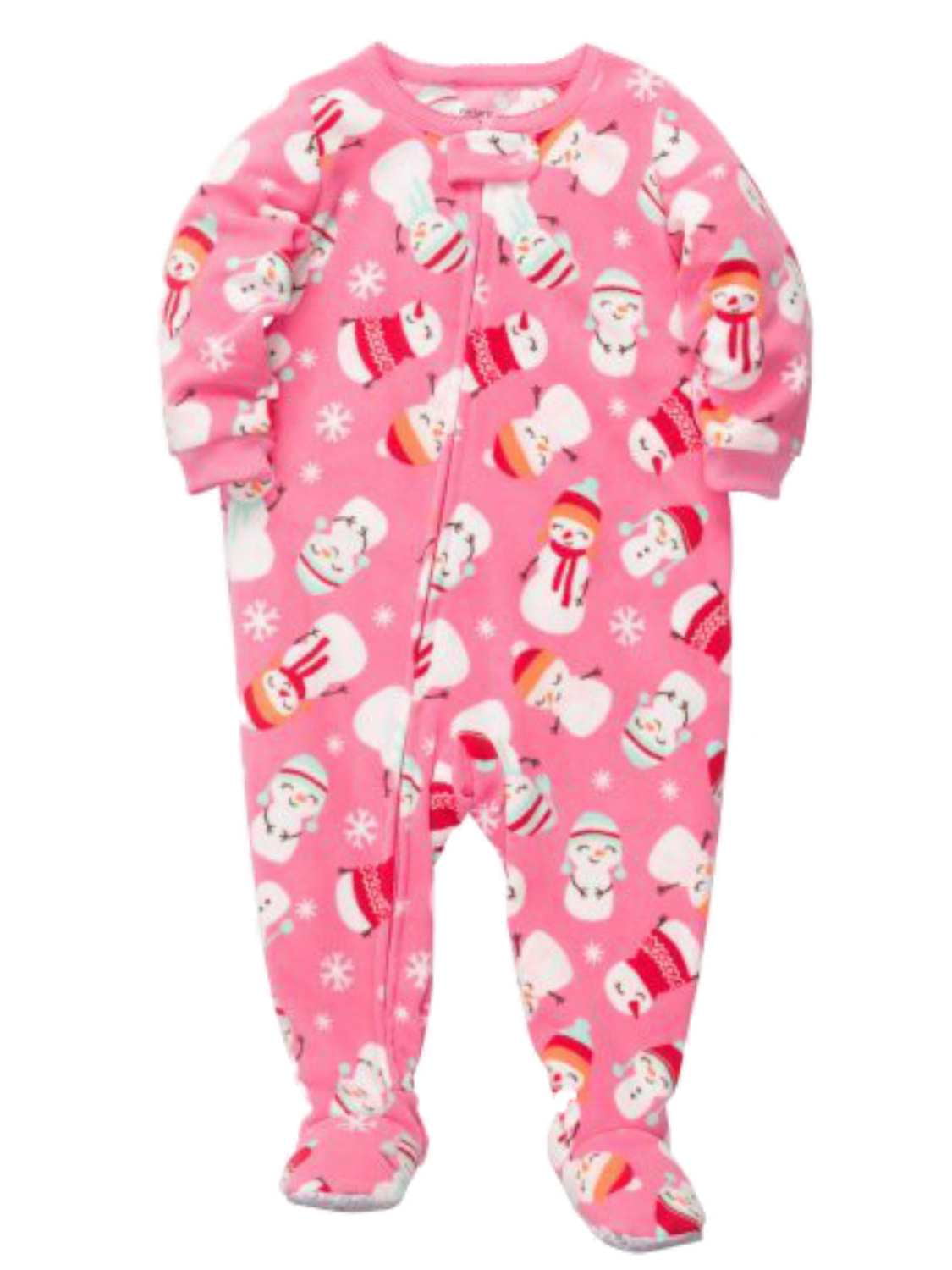 Carters Toddler Girls Purple Snowman Footed Microfleece Sleeper Pajamas 3t 