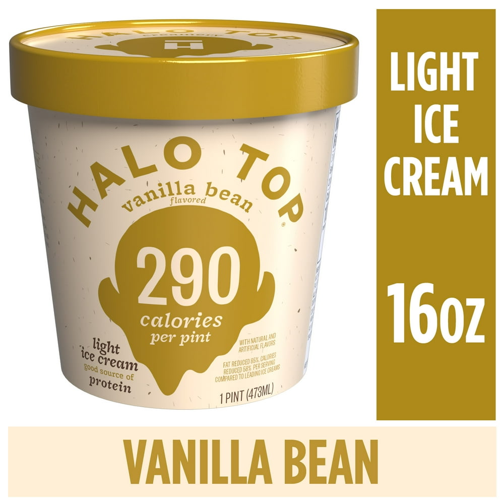 Halo Top LowCalorie Vanilla Bean Light Ice Cream Pint, 16 fl oz