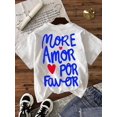 thumbnail image 6 of Women Casual Slogan Print Round Neck Short Sleeve T-Shirt, Summer, 6 of 7