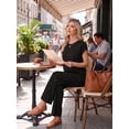 thumbnail image 4 of MINTREUS Two Piece Lounge Sets for Women Fall Short Sleeve Travel Vacation Outfits Set with Pocket and Wide Leg Pants, 4 of 8