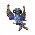 thumbnail image 1 of Nuevo Broche amuleto de cristal con esmalte azul, bonito búho, Animal, regalo oso de fresa Electrónica, 1 of 5