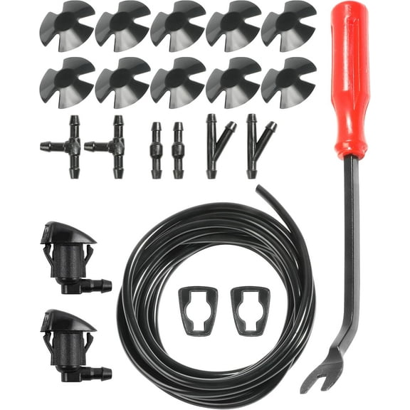 Car Windshield Washer Hose Repair Kit,Car Accessories Washer Nozzle,Windshield Wiper Nozzle Replacement,Automotive Windshield Cleaner Hose Set,Suitable for Most Cars,Trucks,SUVs and Vans