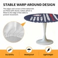thumbnail image 2 of Elastic Fitted Round Tablecloth, American Flag Waterproof Stretch Table Cover for 45"-54" Tables, US Flag Baseball Stars Navy Blue Washable Outdoor Tablecloths for Patio, Picnic, Camping, 2 of 9
