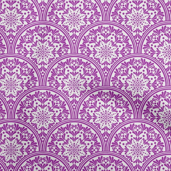 oneOone Polyester Lycra Purple Fabric Floral Sewing Material Print Fabric By The Yard 56 Inch Wide