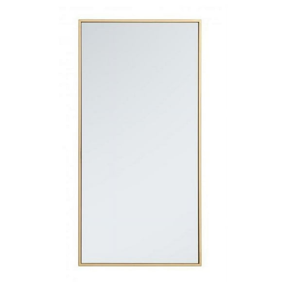 Elegant Decor MR41836BR 18 in. Metal Frame Rectangle Mirror in Brass