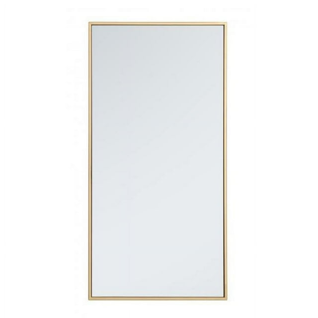 Elegant Decor MR41836BR 18 in. Metal Frame Rectangle Mirror in Brass