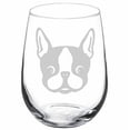 thumbnail image 1 of Verre à Vin Gobelet Boston Terrier Chiot (17 oz Sans Pied), 1 of 2