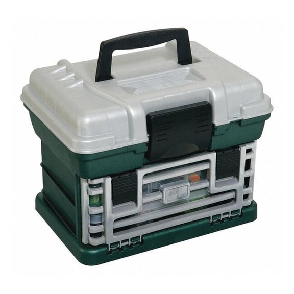 Plano Fishing Tackle Box, Two-By Rack System Metallic Green/Silver