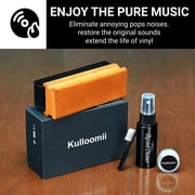 kulloomii Premium Vinyl Record Cleaner Kit - Complete 4-in-1 Vinyl Records Cleaning Kit for Records Albums-Includes Soft Velvet Record Brush,Cleaning Liquid,Duster &Turntable Stylus Cleaning Gel