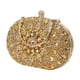 thumbnail image 5 of Bolso de mano de noche para mujer, cartera elegante con bolsillo y cuentas de diamantes de imitación. oro, 5 of 9