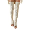 thumbnail image 2 of xiaxaixu Female Stocking, Solid Color Toeless Knee-High Socks Long Tube Socks, 2 of 6