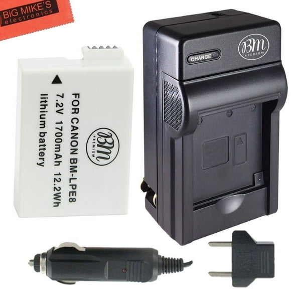BM Premium LP-E8 Battery and Charger Kit for Canon EOS Rebel T2i, T3i, T4i, T5i, EOS 550D, EOS 600D, EOS 650D, EOS 700D DSLR Digital Camera